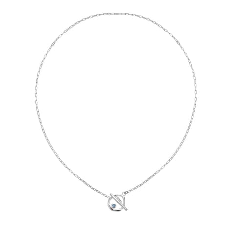 Silver Oceans caress T-bar Necklace Necklace Sea Gems Ltd
