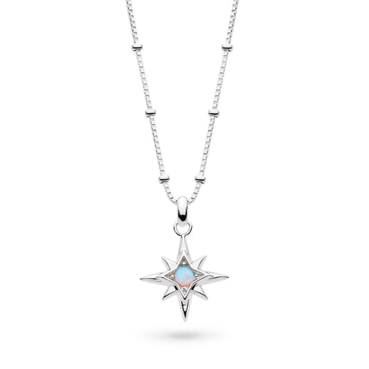 Silver October Aurora Birthstone Synthetic Opal Necklace Necklace Kit Heath