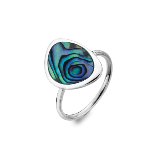 Paua Shell Rings Silver organic pebble ring with genuine Paua Shell – Rock Lobster Ltd