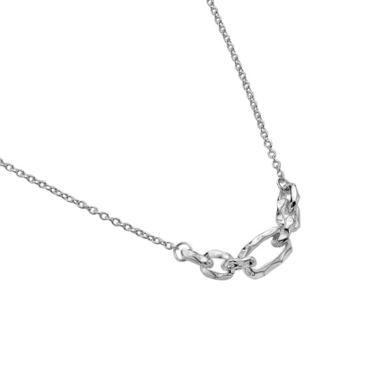 Silver organic rock textured chain necklace Necklaces Sea Gems Ltd
