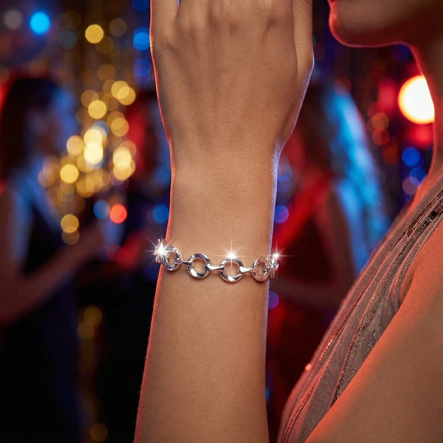 Silver Rolling Circles Bracelet Bracelet Amore