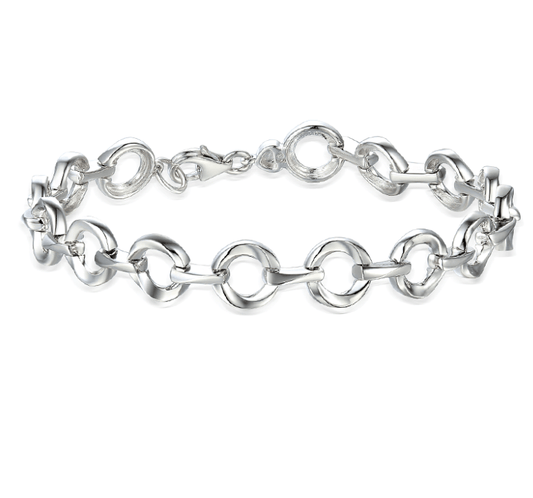 Silver Rolling Circles Bracelet Bracelet Amore