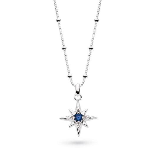 Silver September Aurora Birthstone Synthetic Sapphire Necklace Necklace Kit Heath