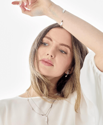 Bangle Silver Serenity Curve Cuff Bangle