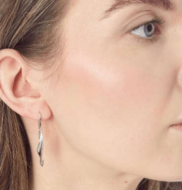 Earrings Silver Serenity Curve Drop Earrings