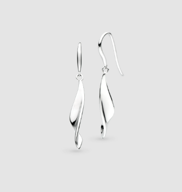 Earrings Silver Serenity Curve Drop Earrings