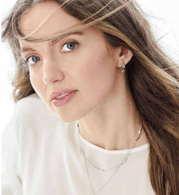 Earrings Silver Serenity Curve Long Stud Earrings
