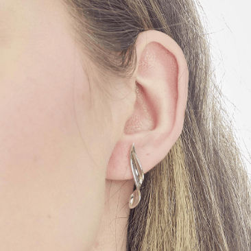 Earrings Silver Serenity Curve Long Stud Earrings
