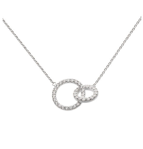 Silver sparkly interlocking circles necklace Necklace DEW