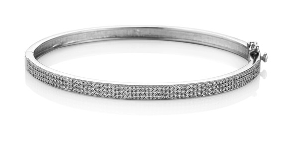 Silver stone set pave bangle Bangle Cavendish French