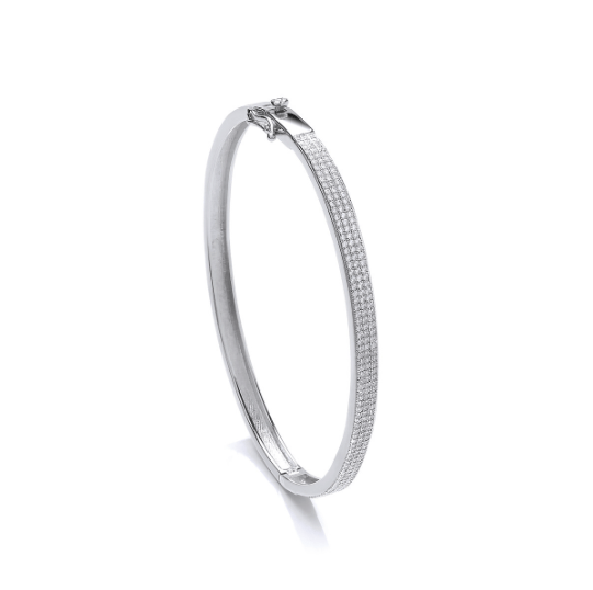 Silver stone set pave bangle Bangle Cavendish French