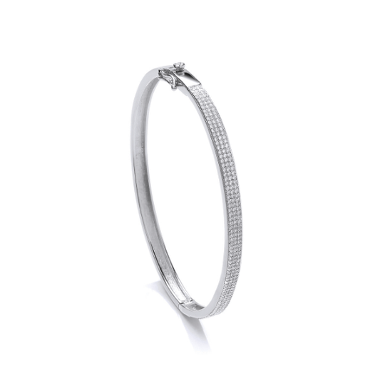 Silver stone set pave bangle Bangle Cavendish French