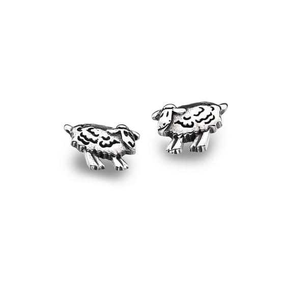 Simple silver detailed sheep stud earrings Earrings Sea Gems Ltd