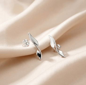 Earrings Small Silver Serenity Curve Stud Earrings