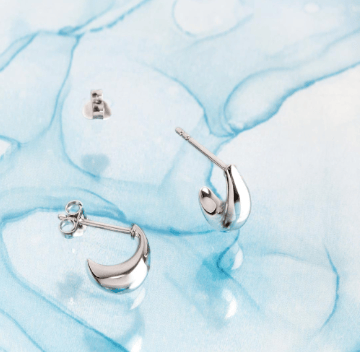 Smooth Coast Pebble Stud Hoop Earrings Earrings Kit Heath