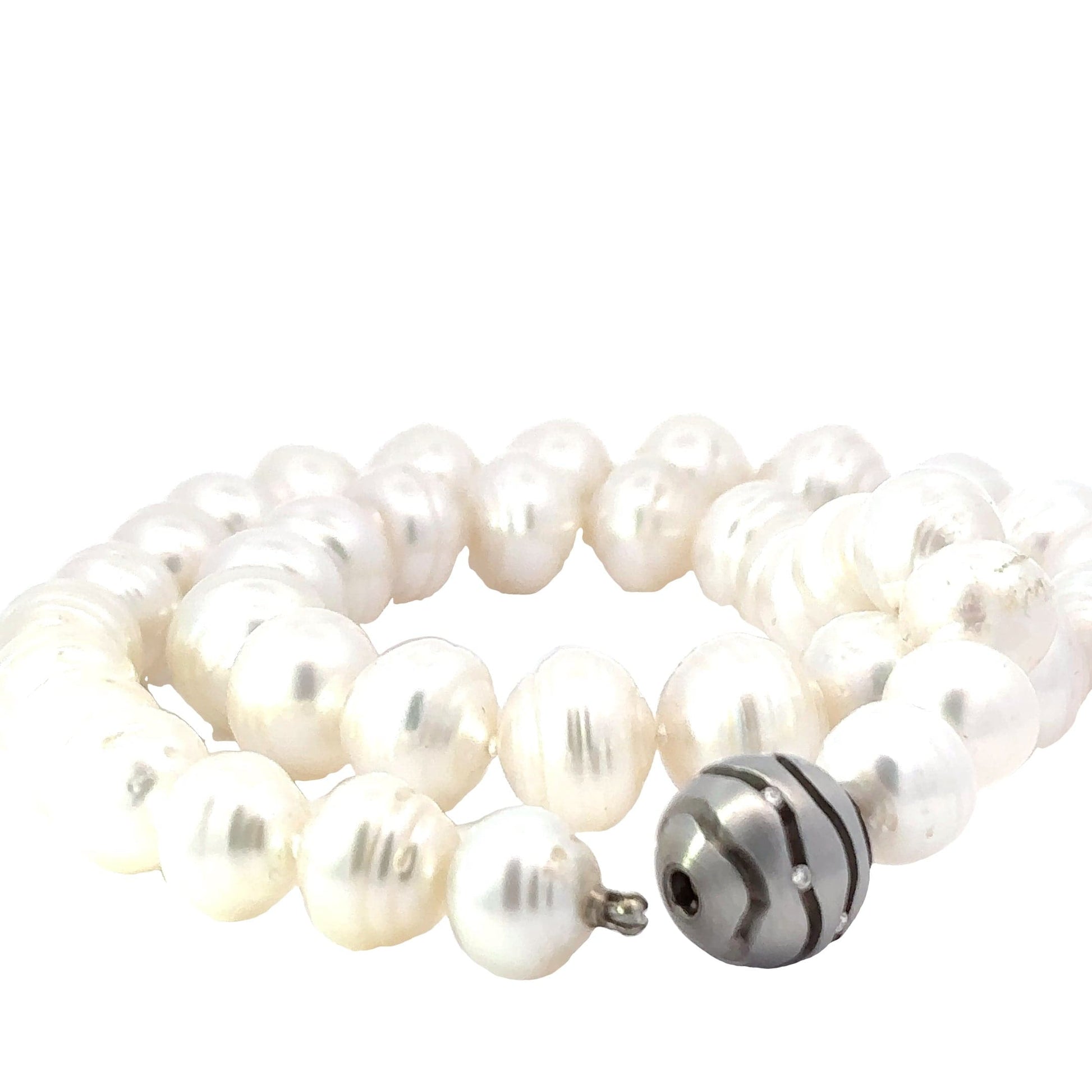 Southsea Pearl necklace with steel clasp and diamonds Neckwear Gellner