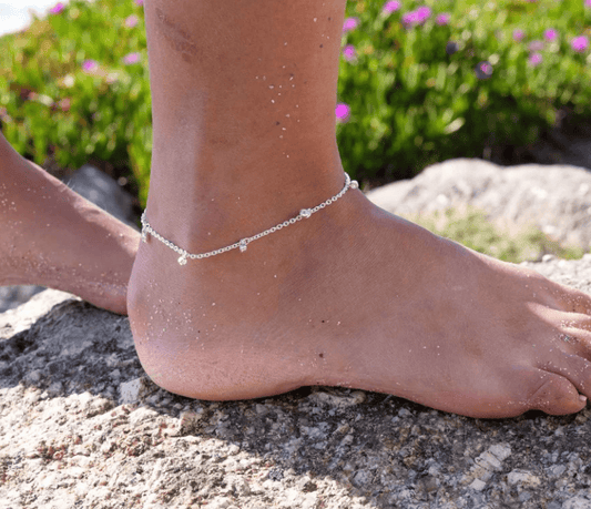 Starlight Anklet with White Topaz Anklet Sea Gems Ltd