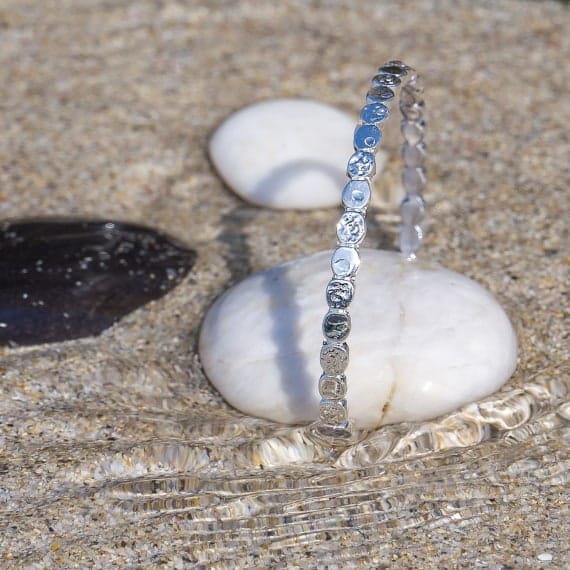 Textured stepping stone pebble bangle Bangles Sea Gems Ltd