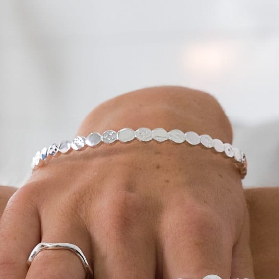 Textured stepping stone pebble bangle Bangles Sea Gems Ltd