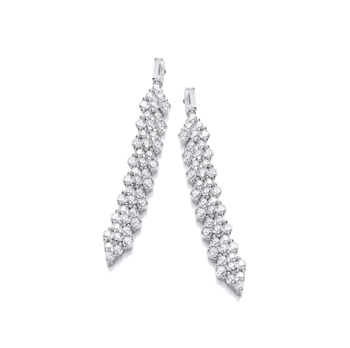 The Glam and Glitz Silver Drop Earrings Earrings Cavendish French