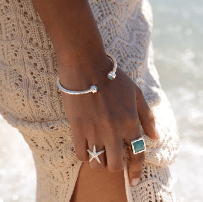 The Nomadic Amazonite Torque Bangle Bangle Sea Gems Ltd