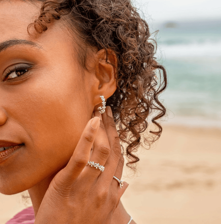 The Silver Daisy Link Chain Ring Ring Sea Gems Ltd