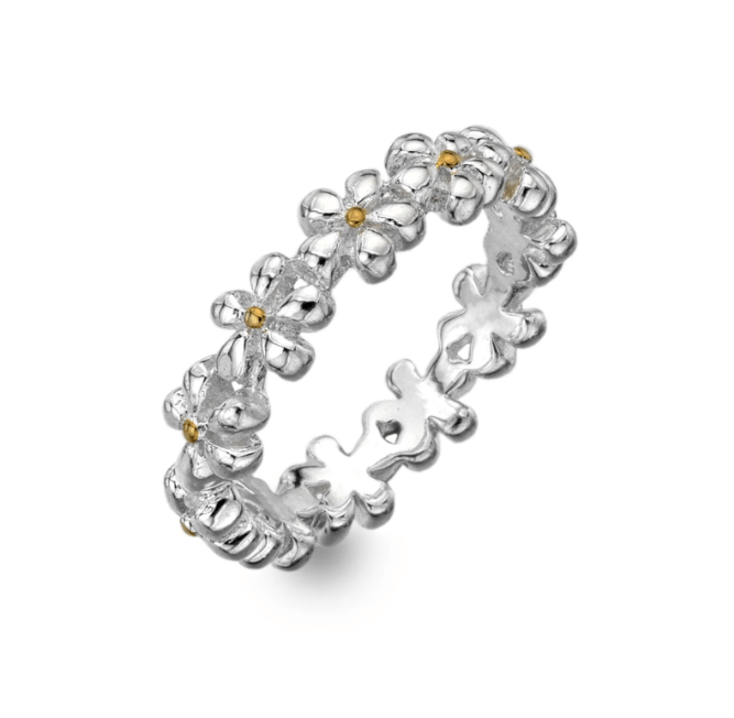 The Silver Daisy Link Chain Ring Ring Sea Gems Ltd