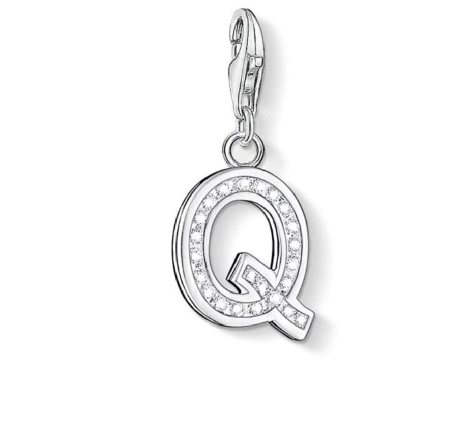 Thomas Sabo Silver Q charm with stones 0239 Charm Thomas Sabo