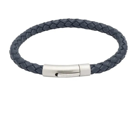 Blue plaited bracelet with a matte steel clasp Bracelet Unique   