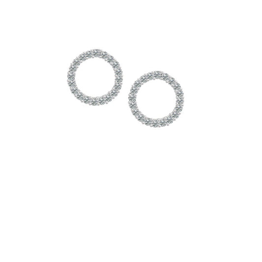 Silver CZ hoop stud earrings Earrings Amore   