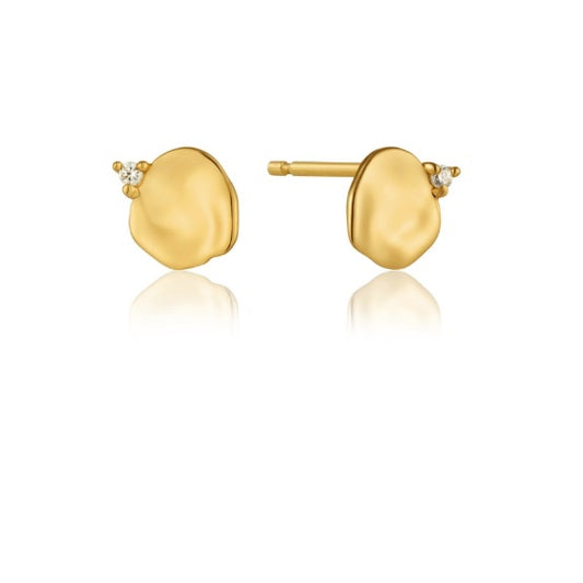 Ania Haie Gold and CZ crush disc stud earrings Earrings Ania Haie   