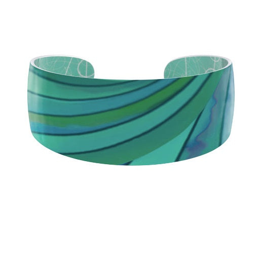 Aluminium Designs turquoise ribbon oval bangle Bangle Pixalum   