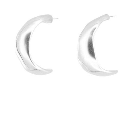 Uno de 50 Silver braided half hoop earrings Earrings Uno De 50   