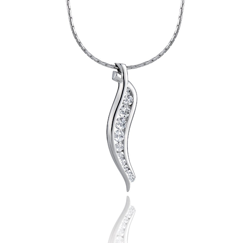 De Beers 18ct White Gold Diamond Pendant Necklace | eBay