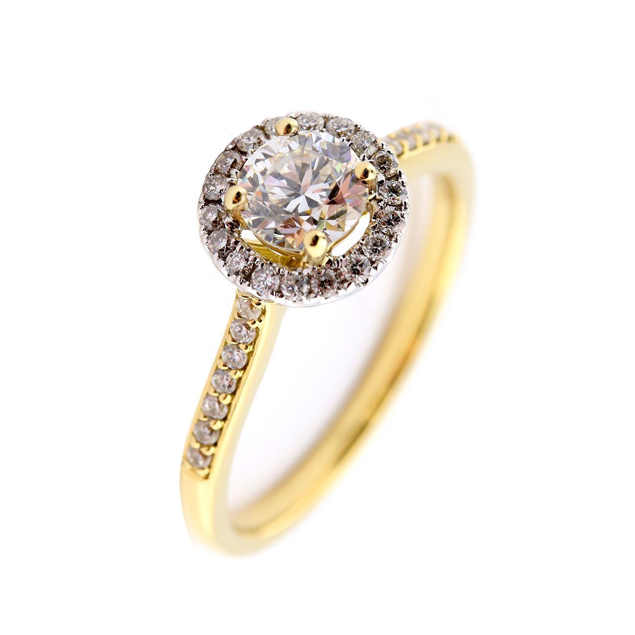 18ct yellow gold 0.54ct natural diamond halo ring Ring Rock Lobster   