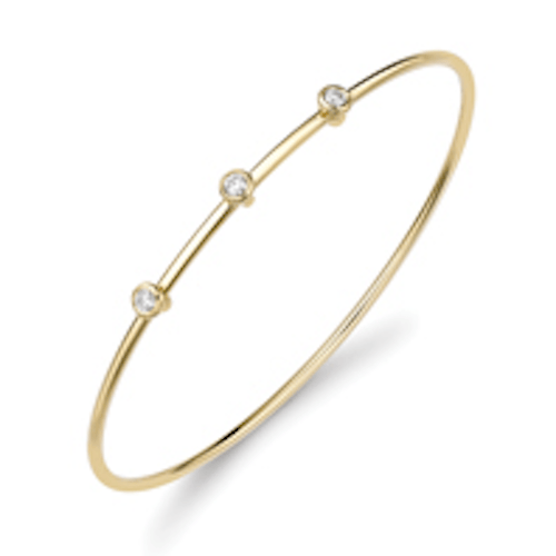 18ct Yellow Gold 3 Stone Diamond Bangle Bangle Stubbs