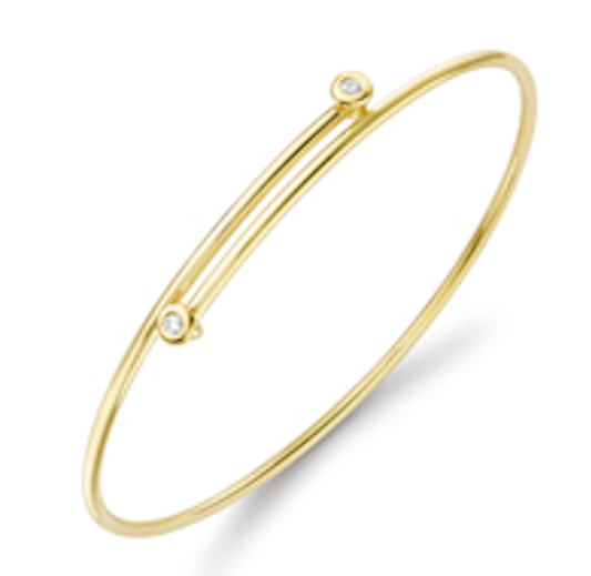18ct Yellow Gold Diamond Crossover Bangle Bangle Stubbs