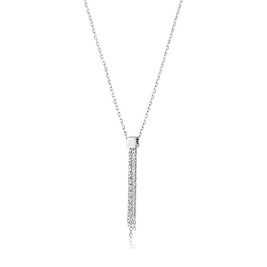Silver tassel drop necklace Necklace Ania Haie   
