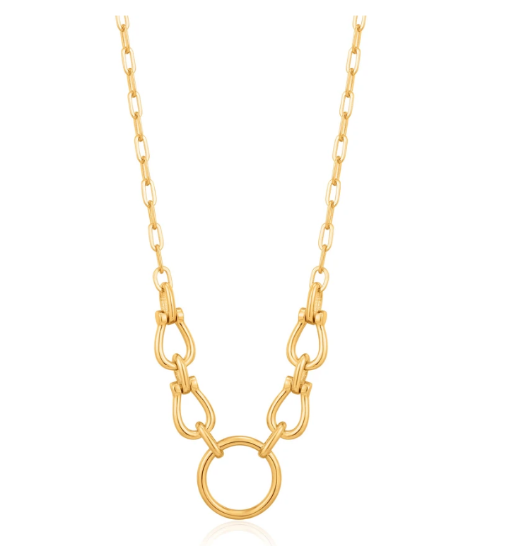 Gold Horseshoe Link Necklace Necklace Ania Haie   