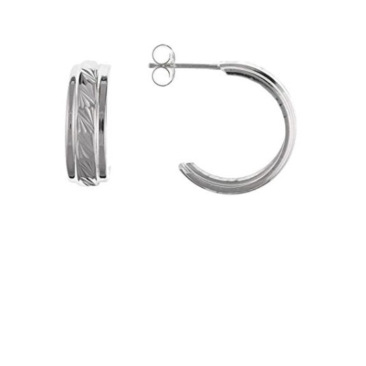 Silver diamond cut hoop earrings Earrings Ian Dunford   