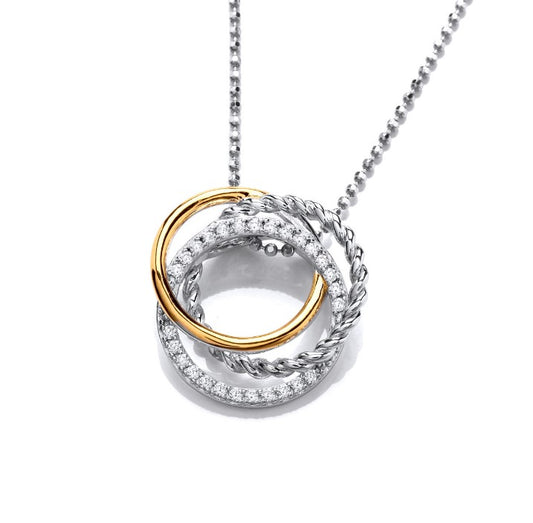 Silver and Gold Circles Pendant Pendants Cavendish French   