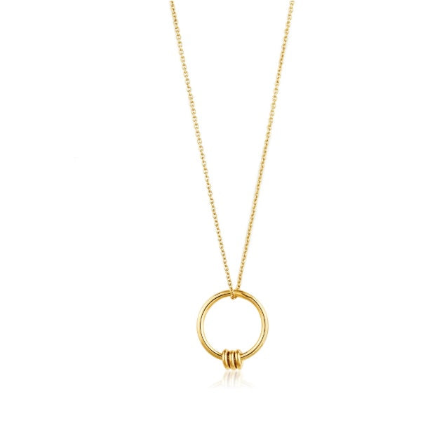Gold modern circle necklace Necklace Ania Haie   