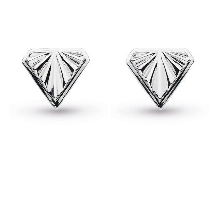 Silver empire deco diamond shape stud earrings Earrings Kit Heath   