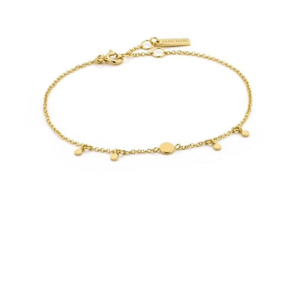Gold geometry drop discs bracelet Bracelet Ania Haie   