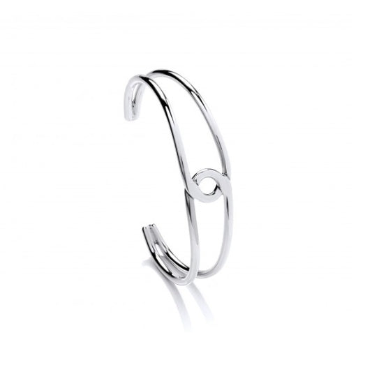 Silver double looped 3/4 bangle Bangle Cavendish French   