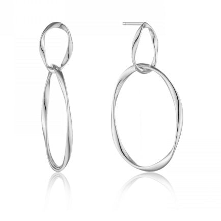 Silver swirl nexus drop earrings Earrings Ania Haie   
