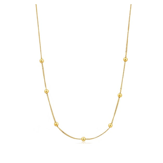 Gold modern beaded necklace Necklace Ania Haie   