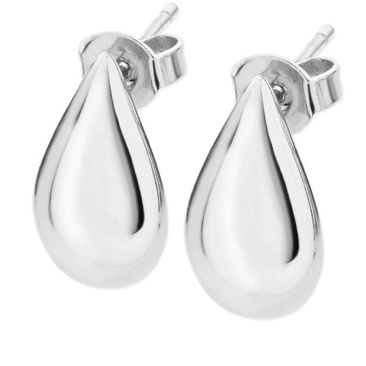 Silver large teardrop stud earrings Earrings Lucy Q   