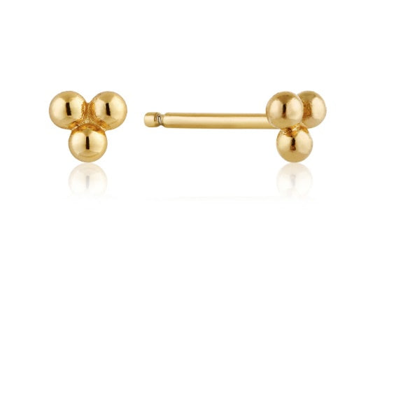 Ania Haie Gold modern triple ball stud earrings Earrings Ania Haie   