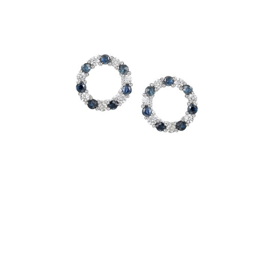 Silver Sapphire and cubic zirconia circle of life earrings Earrings Amore   
